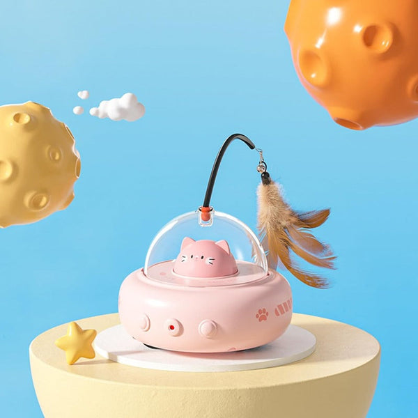 Smart Interactive Cat Teaser Toy with Feather & Light